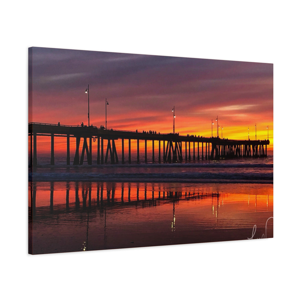 Sunset Pier Canvas Print — Matte Stretched Wall Art (1.25")