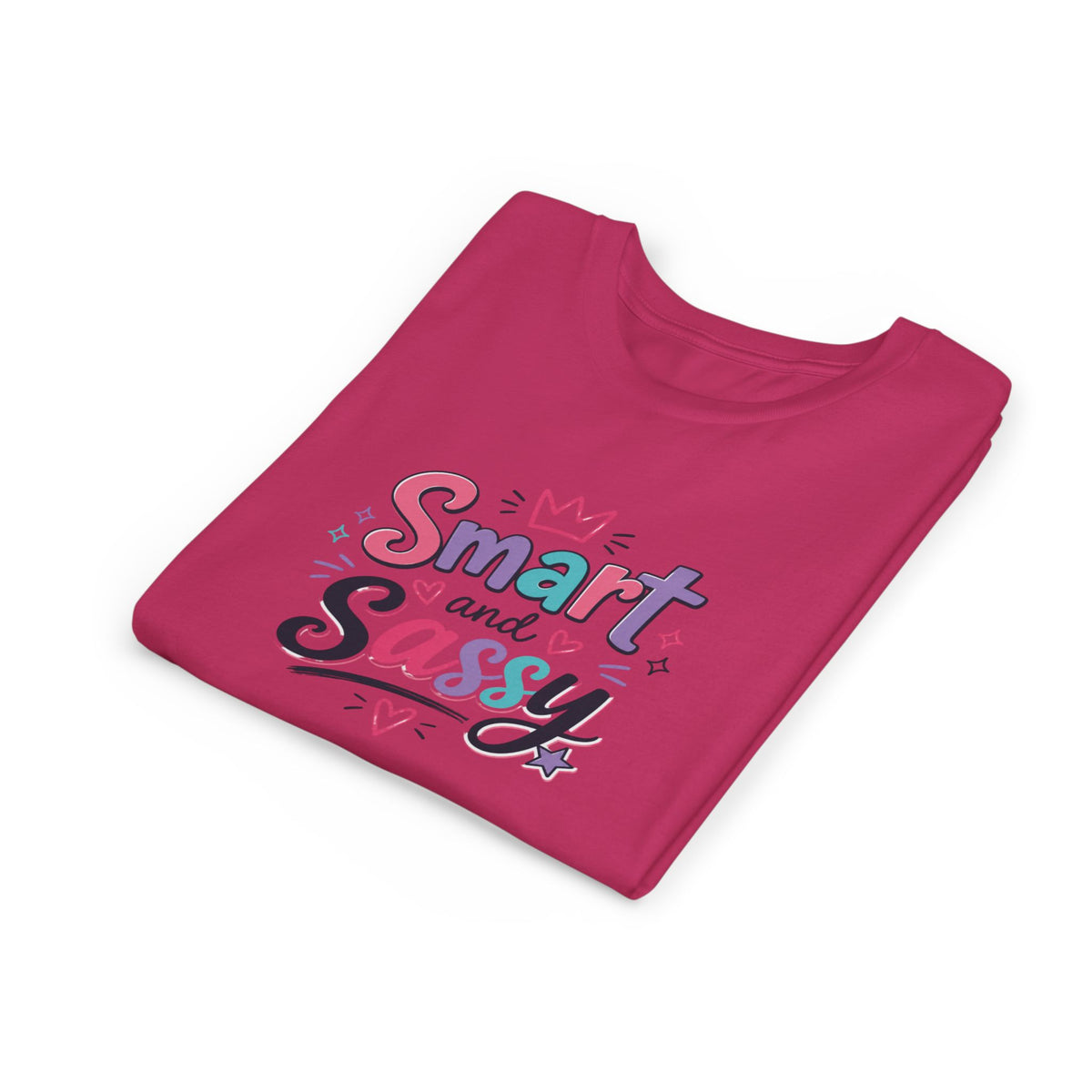 Youth Girls Smart and Sassy Pink & Purple Amore Graphic T-Shirt
